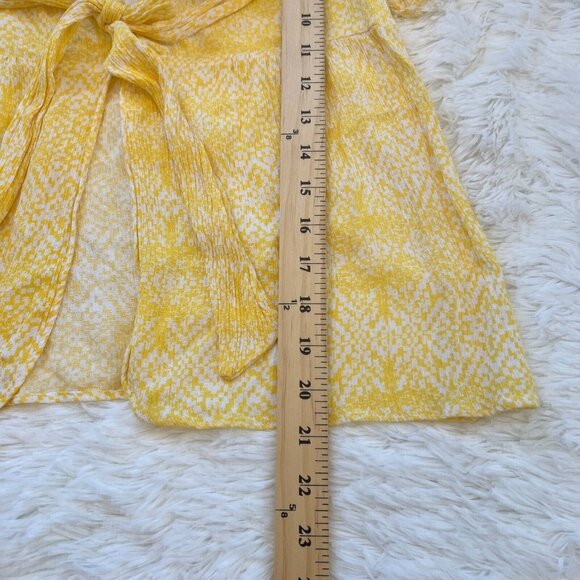 Cato Top Womens Small Yellow Lace Open Back Bow Boho Beach Romantic Crepe 13049 - Picture 4 of 7